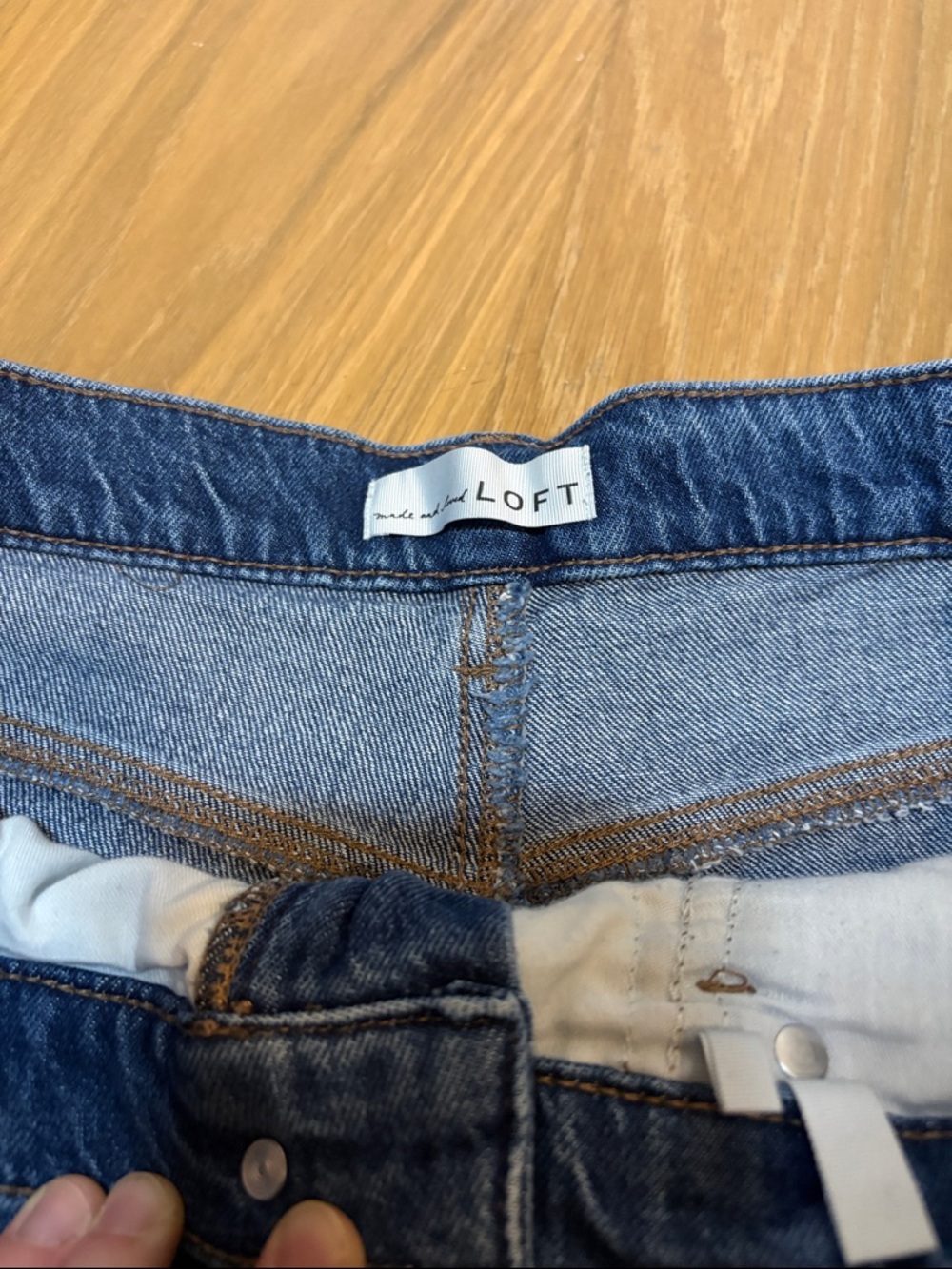 Loft Women’s Denim Wide Leg Blue Jeans Flare Size 12/31 Everyday Classic Wear - Picture 4 of 7
